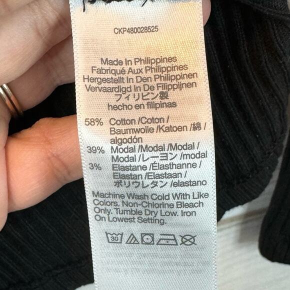 Madewell Black Off-Shoulder Long-Sleeve Top Size XS - Picture 11 of 12